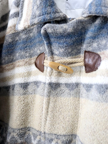 Vintage 80s 90s PRIMA VISIONA wool coat Navajo beige grey brown lightly lined M