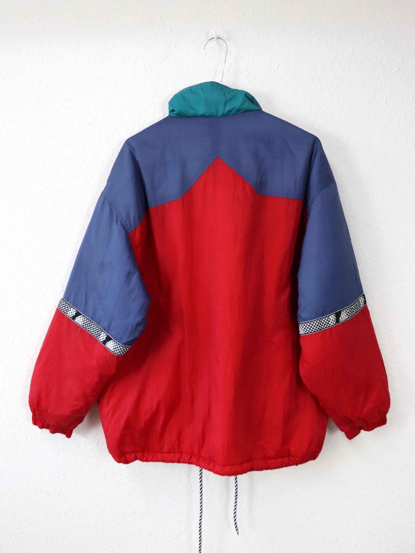 Vintage 80s 90s ETIREL Winter Jacket Ski Jacket Lined Blue Red Size 164 S