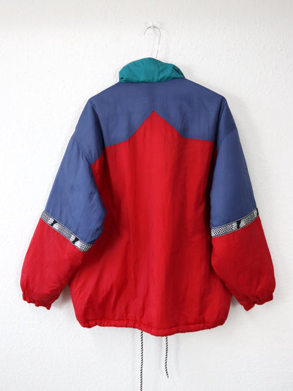 Vintage 80s 90s ETIREL Winter Jacket Ski Jacket Lined Blue Red Size 164 S