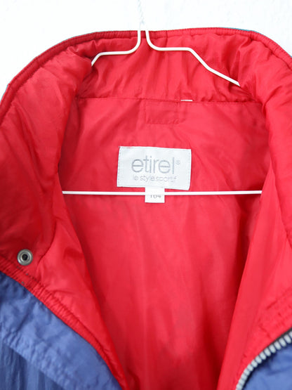 Vintage 80s 90s ETIREL Winter Jacket Ski Jacket Lined Blue Red Size 164 S
