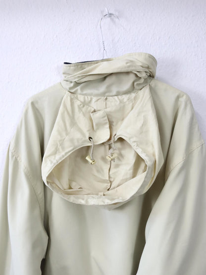 Vintage 80s/90s NORTHPOLE jacket, stand-up collar, fleece lining, yellow/blue, size L