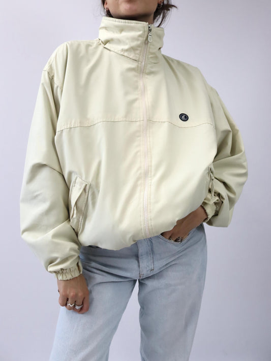 Vintage 80er 90er NORTHPOLE Jacke Stehkragen innen Fleece gelb blau L