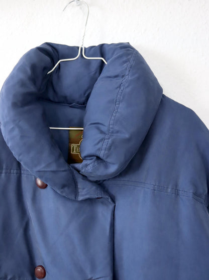 Vintage 80s 90s COLMAR winter coat, jacket, puffer jacket, down, silk, dark blue, size 42