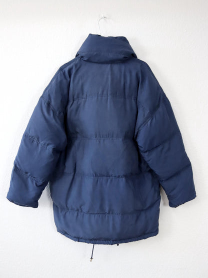 Vintage 80s 90s COLMAR winter coat, jacket, puffer jacket, down, silk, dark blue, size 42