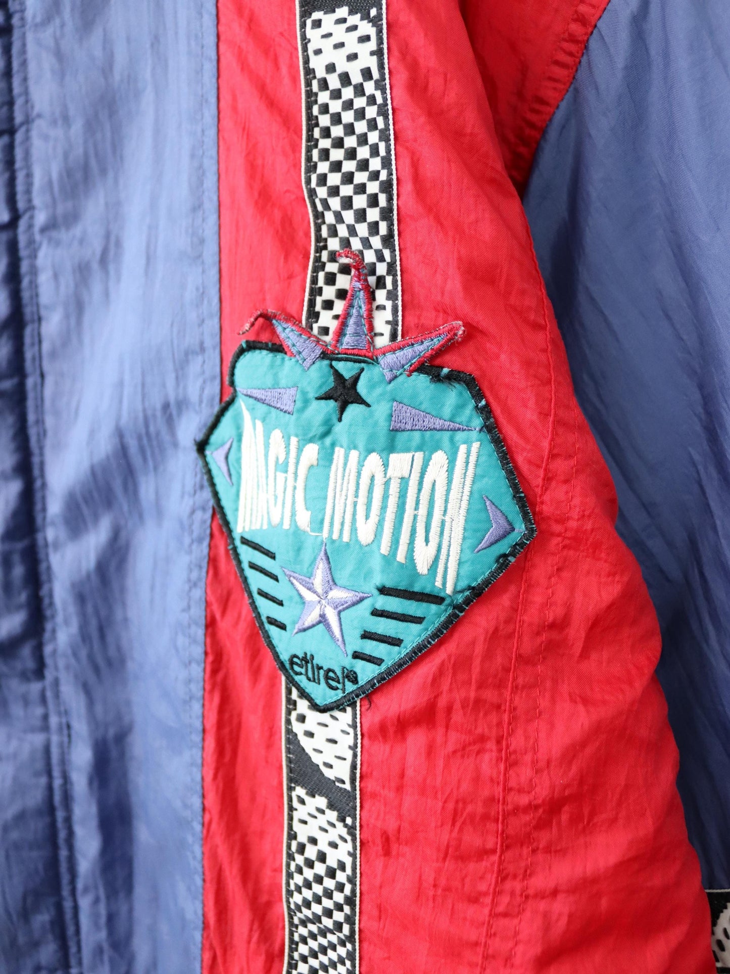 Vintage 80s 90s ETIREL Winter Jacket Ski Jacket Lined Blue Red Size 164 S