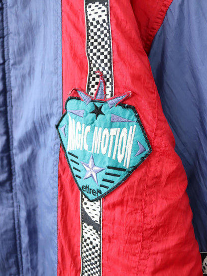Vintage 80s 90s ETIREL Winter Jacket Ski Jacket Lined Blue Red Size 164 S