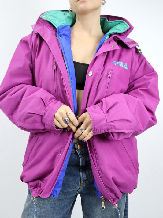 Vintage 80er 90er FILA Magic Line 3 in 1 Winterjacke Jacke gefüttert XXL
