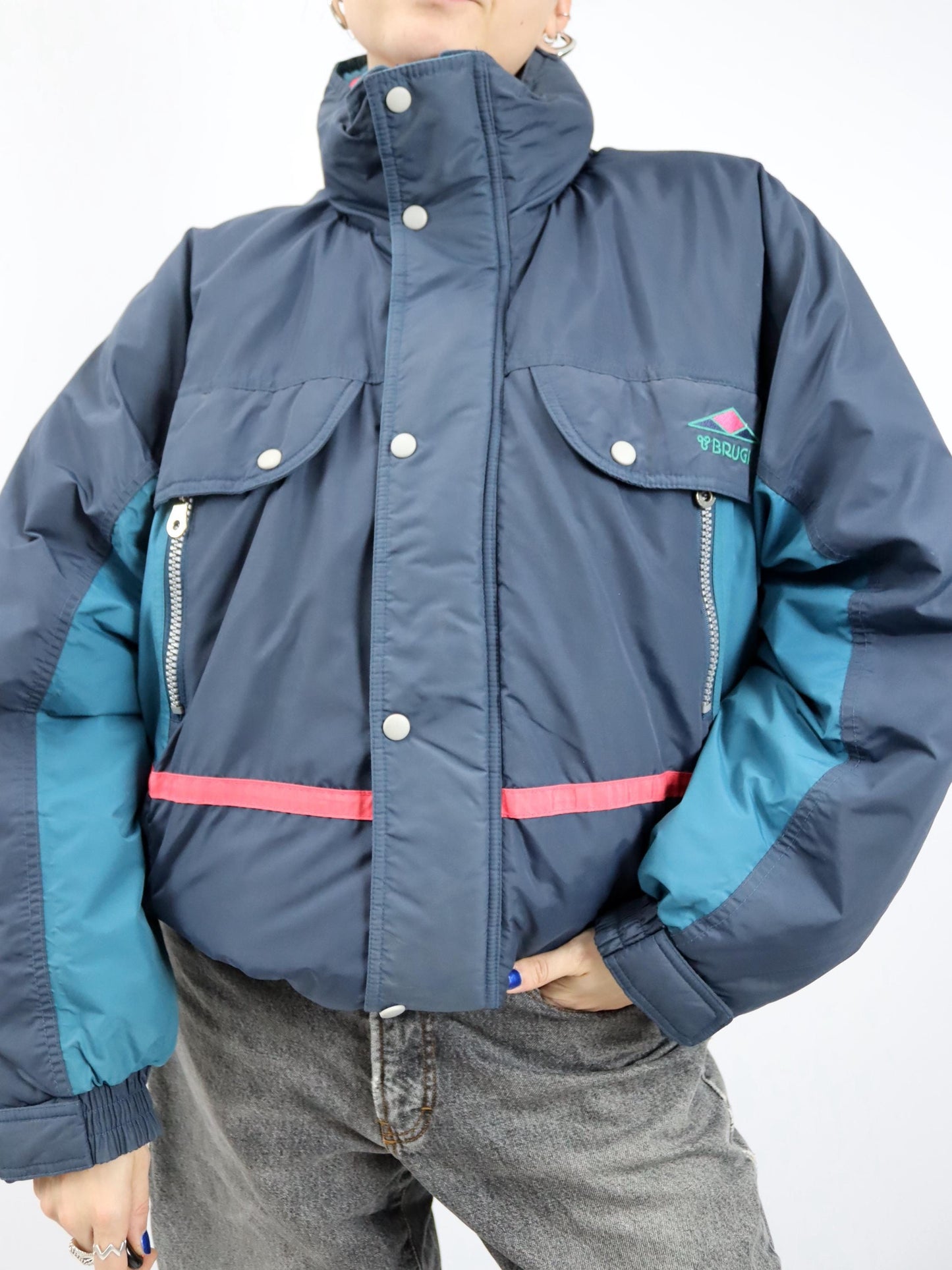 Vintage 80s 90s BRUGI Ski Jacket Winter Jacket Lined 54 XXL
