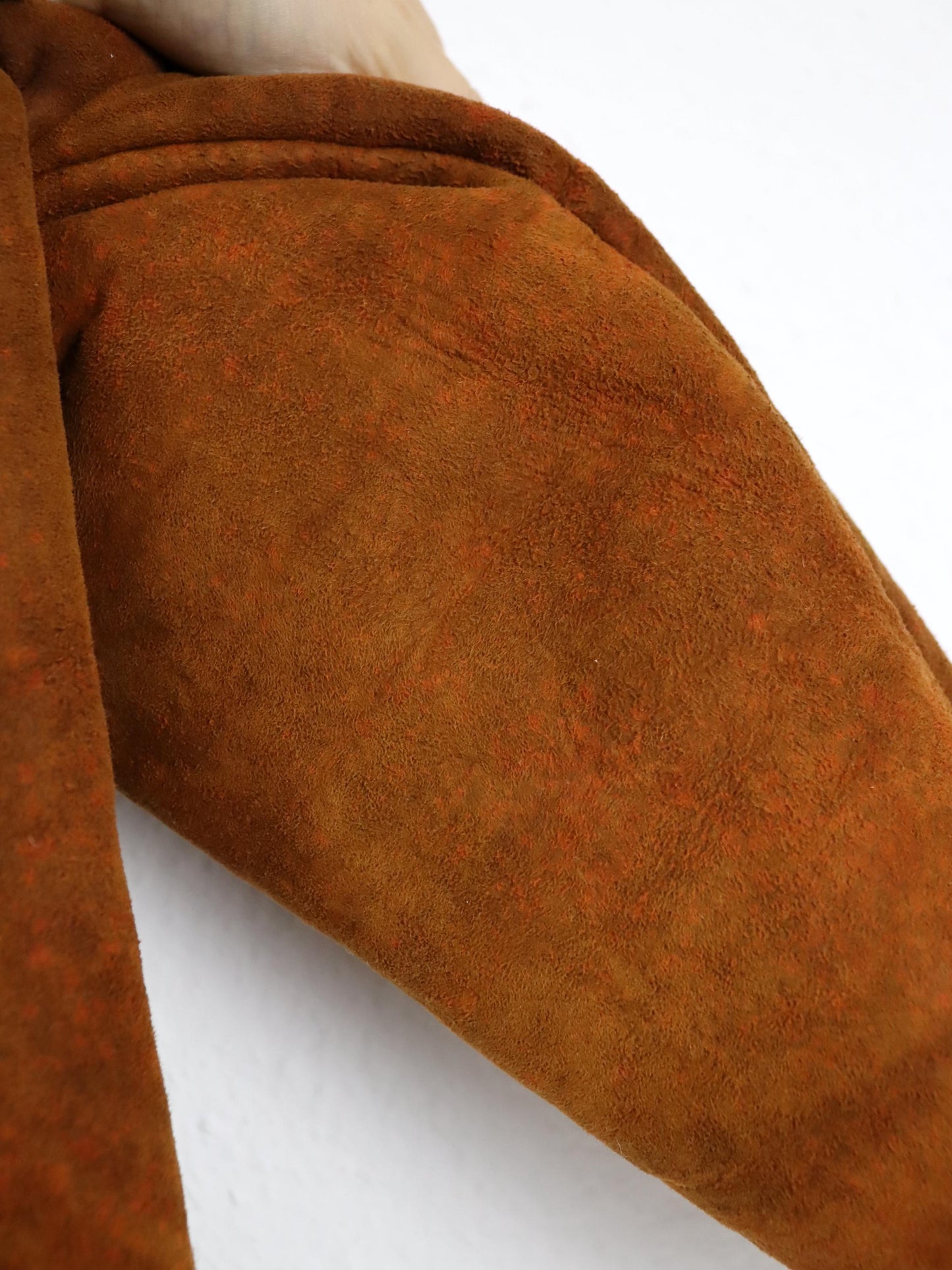 Vintage 70s 80s Suede Leather Jacket Sherling brown lined XS/S