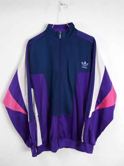 Vintage 80er 90er ADIDAS Trainingsjacke Jacke Stehkragen D8 L/XL