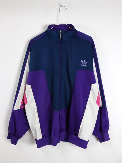 Vintage 80er 90er ADIDAS Trainingsjacke Jacke Stehkragen D8 L/XL