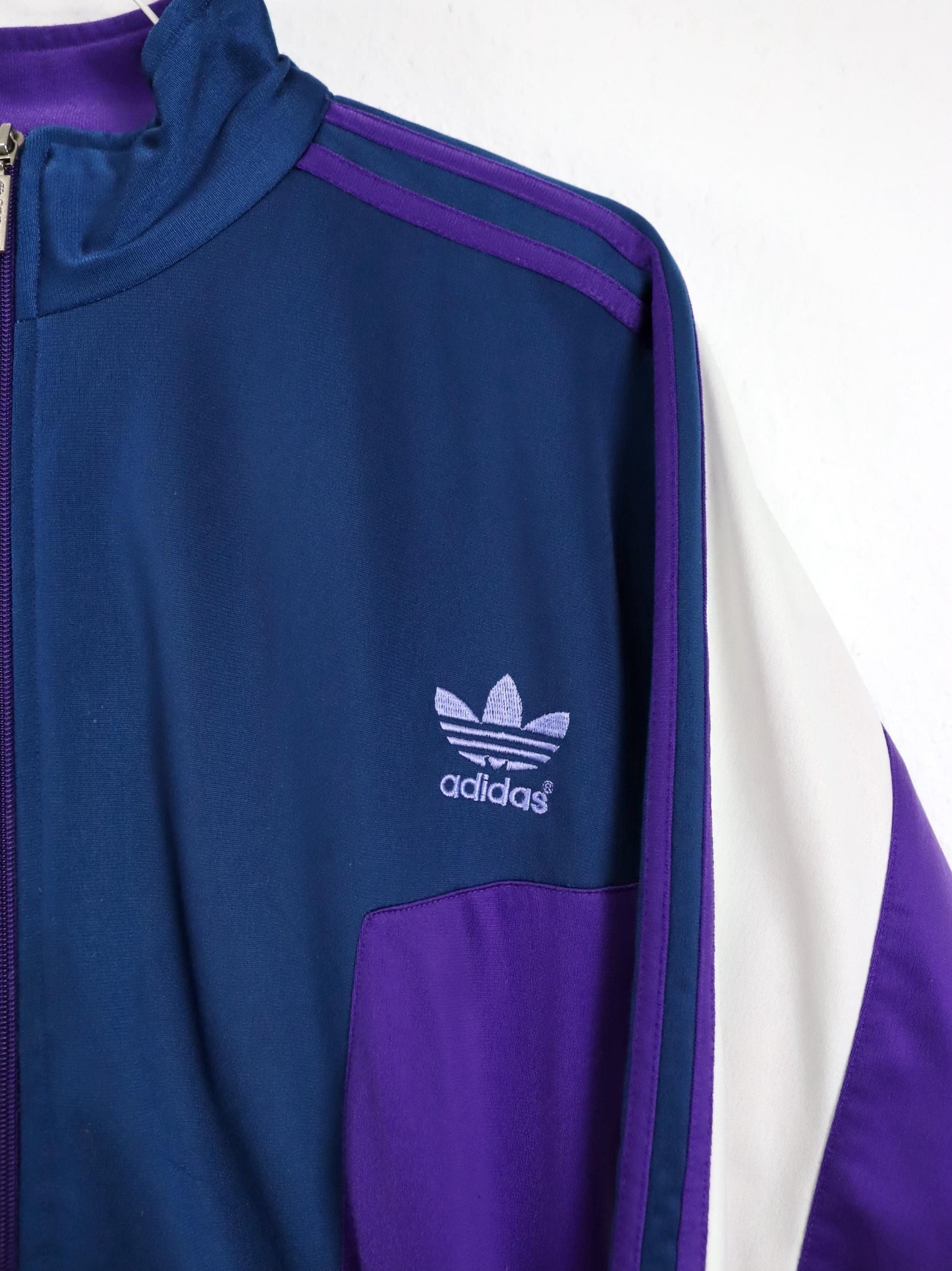 Vintage 80er 90er ADIDAS Trainingsjacke Jacke Stehkragen D8 L/XL