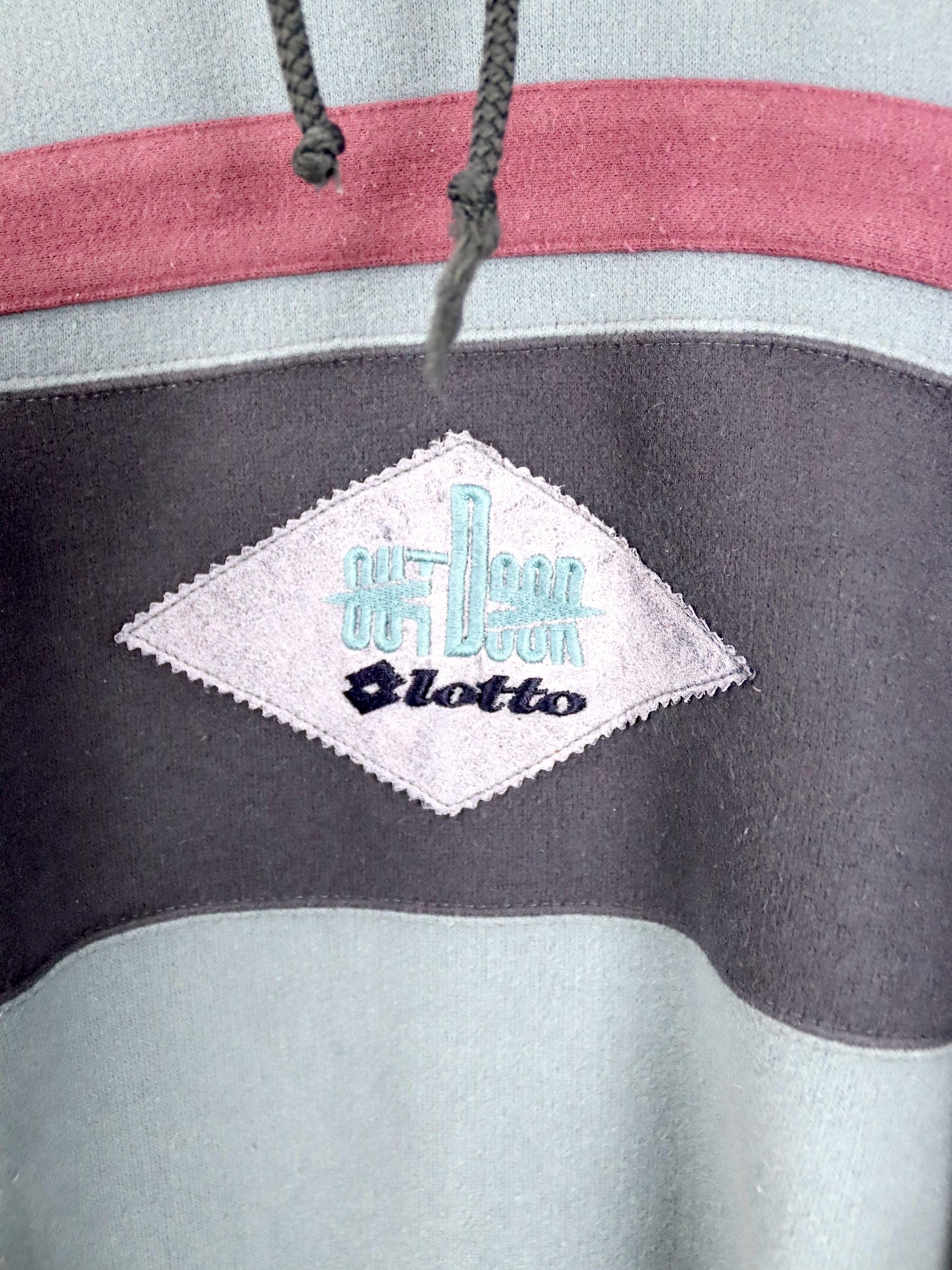 Vintage 80s 90s LOTTO Hoodie Pullover Sweatshirt Embroidery L