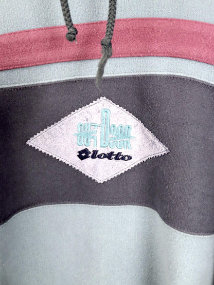 Vintage 80s 90s LOTTO Hoodie Pullover Sweatshirt Embroidery L