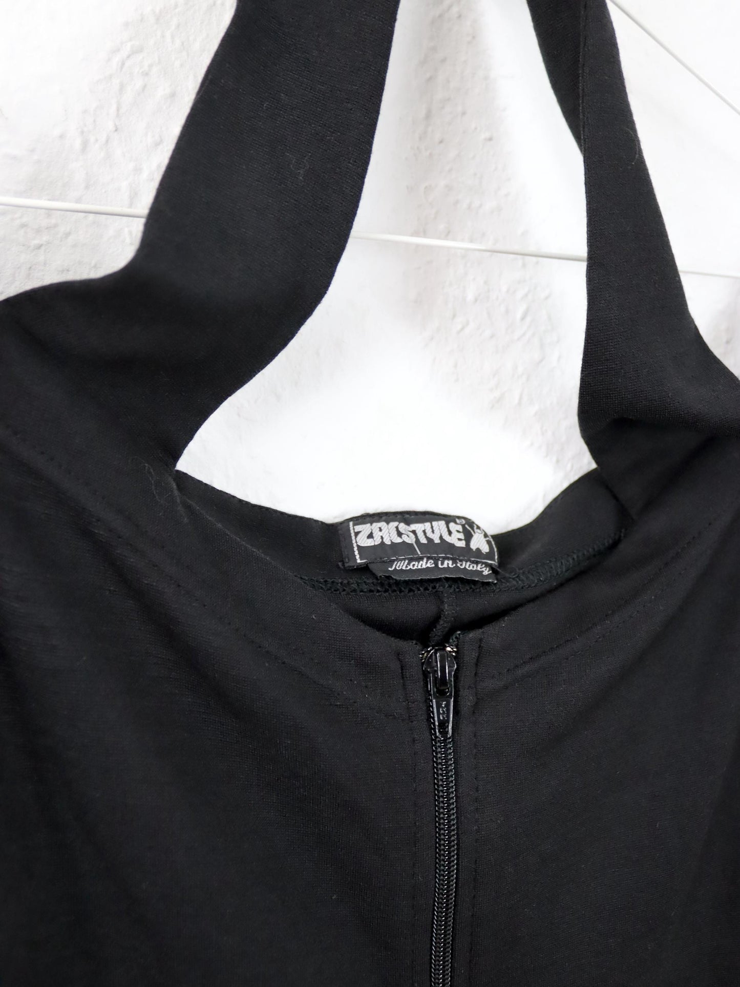 Vintage 80er 90er ZACSTYLE Overall Bodysuit schwarz Schulterfrei M