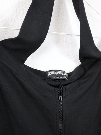 Vintage 80er 90er ZACSTYLE Overall Bodysuit schwarz Schulterfrei M