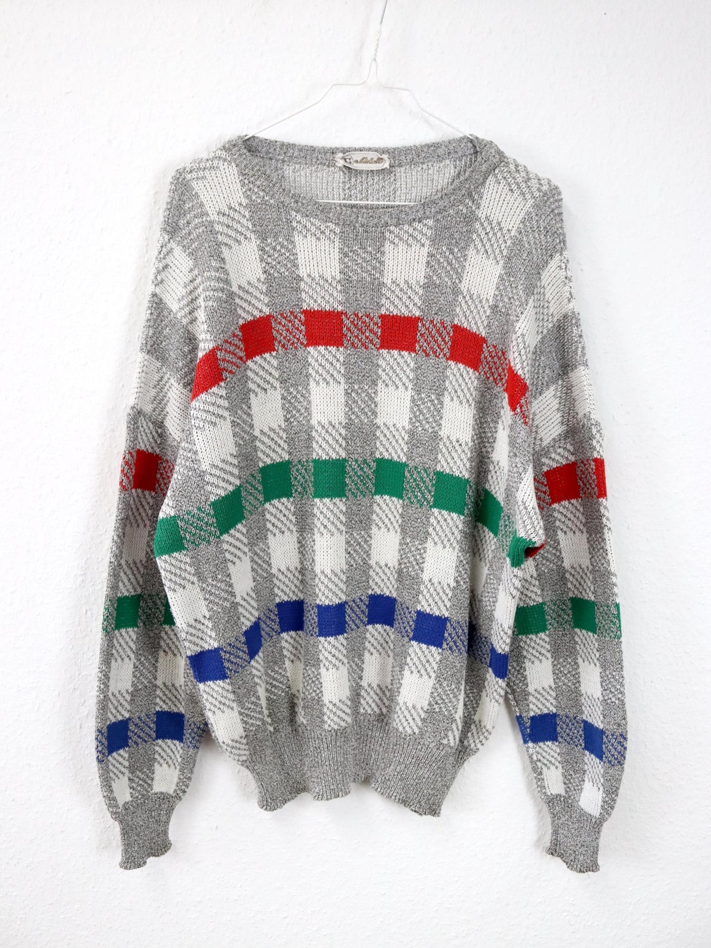 Vintage 80er 90er MICHELLE Strickpullover Pullover gemustert M