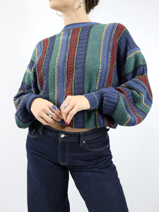 Vintage 80er 90er Pullover Strickpullover gemustert bunt Coogi Style L/XL