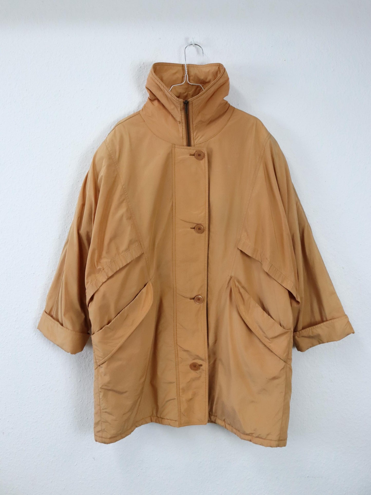 Vintage 80er 90er SORPASSO Mantel Parka leicht gefüttert apriko L