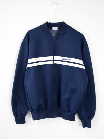Vintage 80s 90s ADIDAS Track Jacket dark blue white D6 M