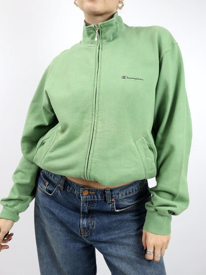 Vintage 90s 00s Y2K CHAMPION Jacket Track Jacket Stand-up Collar Green L