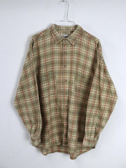 Vintage 80er 90er STARTER Flanellhemd kariert langarm beige XXL