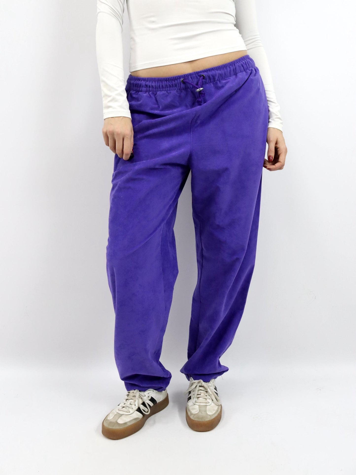 Vintage 80er 90er MCKEES Jogginghose Trainingshose Baggy Pants Samt lila XL