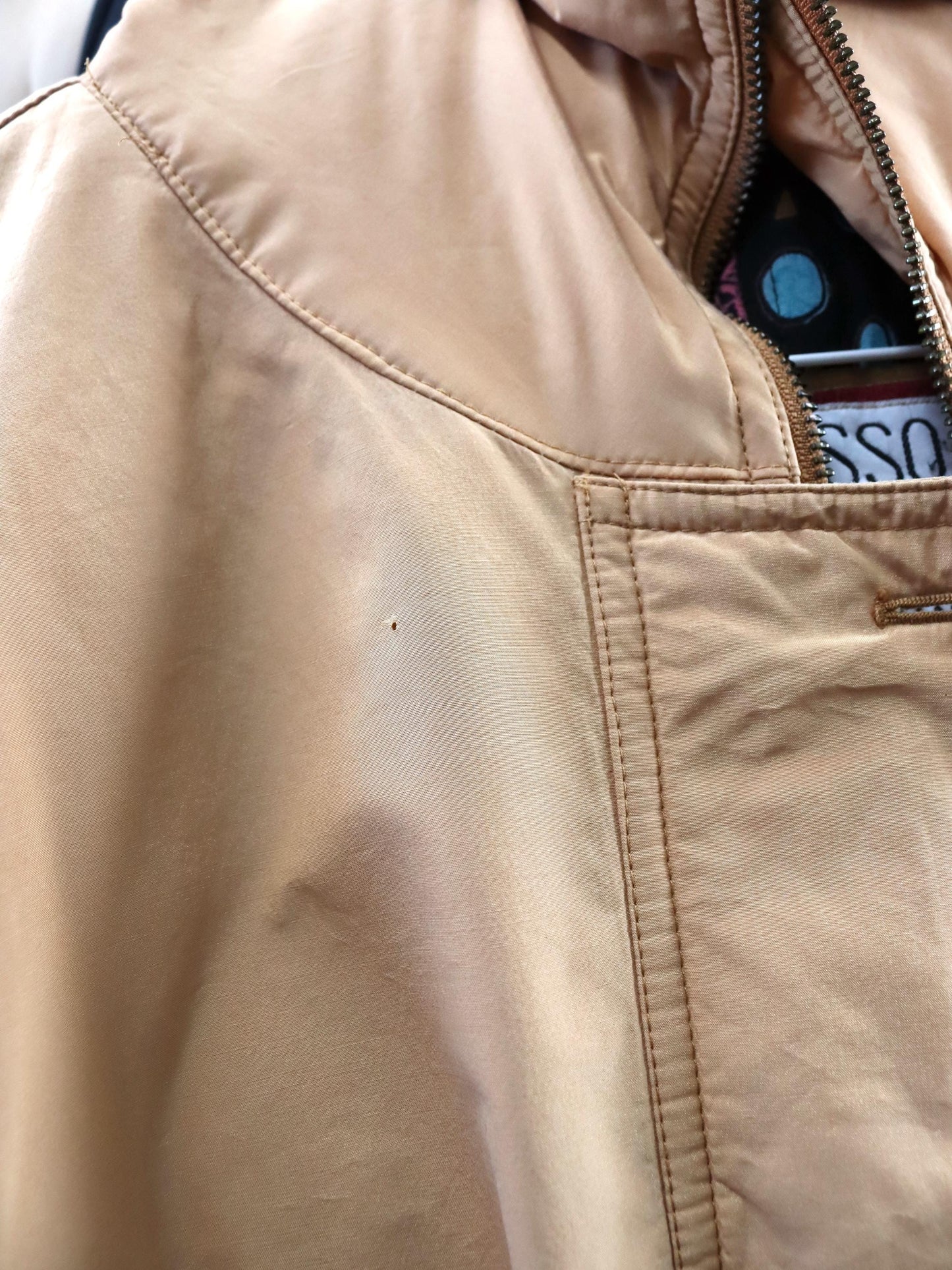 Vintage 80er 90er SORPASSO Mantel Parka leicht gefüttert apriko L