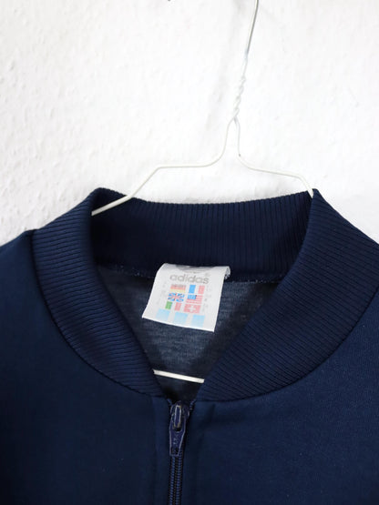Vintage 80s 90s ADIDAS Track Jacket dark blue white D6 M