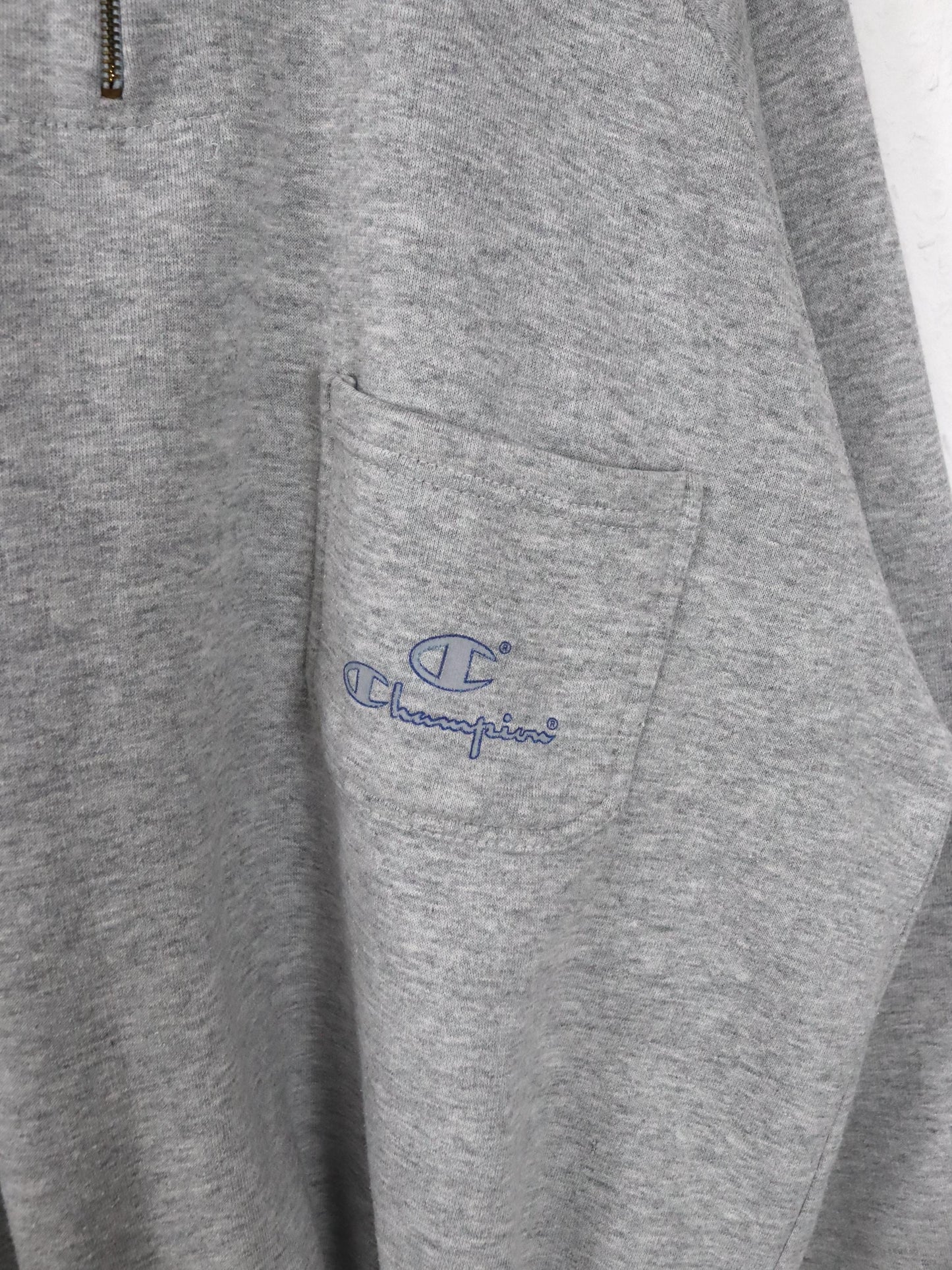 Vintage 80er 90er CHAMPION Sweatshirt Pullover Reißverschluss grau XL
