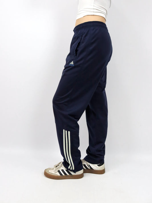 Vintage 90er 00er Y2k ADIDAS Trainingshose Jogginghose dunkelblau beige D6 M