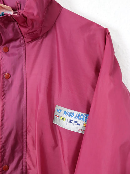 Vintage 80er 90er SIMIANI Regenjacke windbreaker doppellagig L