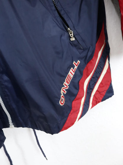 Vintage 90er 00er ONEILL Regenjacke Windbreaker rot dunkelblau XXL