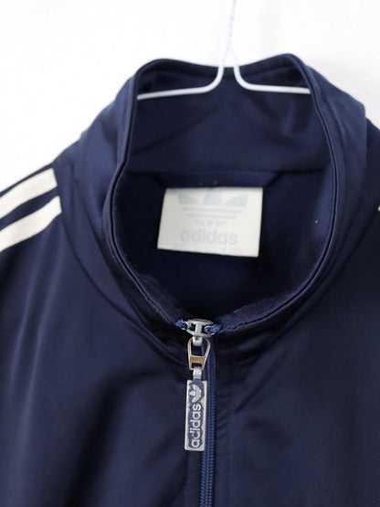 Vintage 90er 00er ADIDAS Trainingsjacke Firebird Stehkragen dunkelblau D6 M