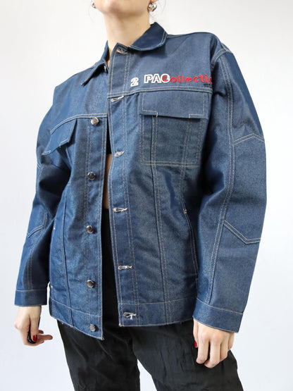 Vintage 90er 00er Y2k 2PAC the Collection by J.C. Design Jeansjacke indigo metal deadstock S