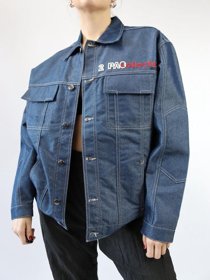 Vintage 90er 00er Y2k 2PAC the Collection by J.C. Design Jeansjacke indigo metal deadstock S