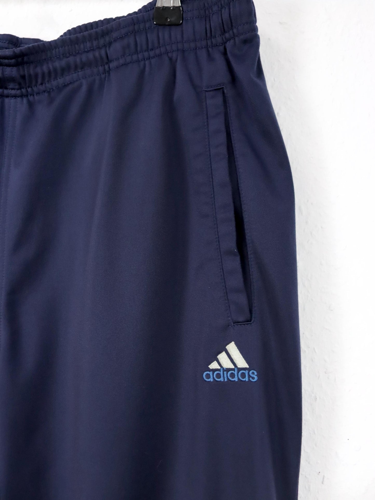 Vintage 90er 00er Y2k ADIDAS Trainingshose Jogginghose dunkelblau beige D6 M