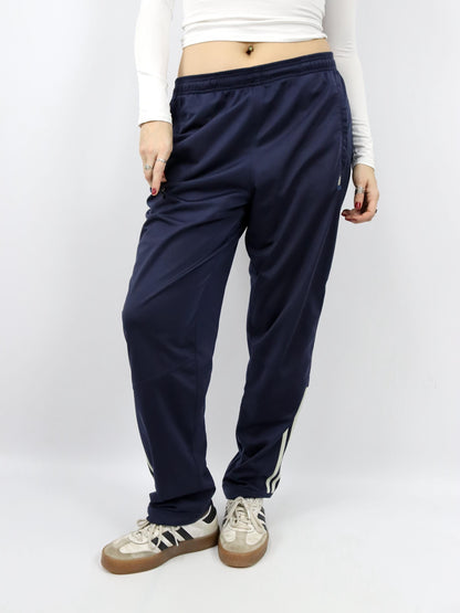 Vintage 90er 00er Y2k ADIDAS Trainingshose Jogginghose dunkelblau beige D6 M