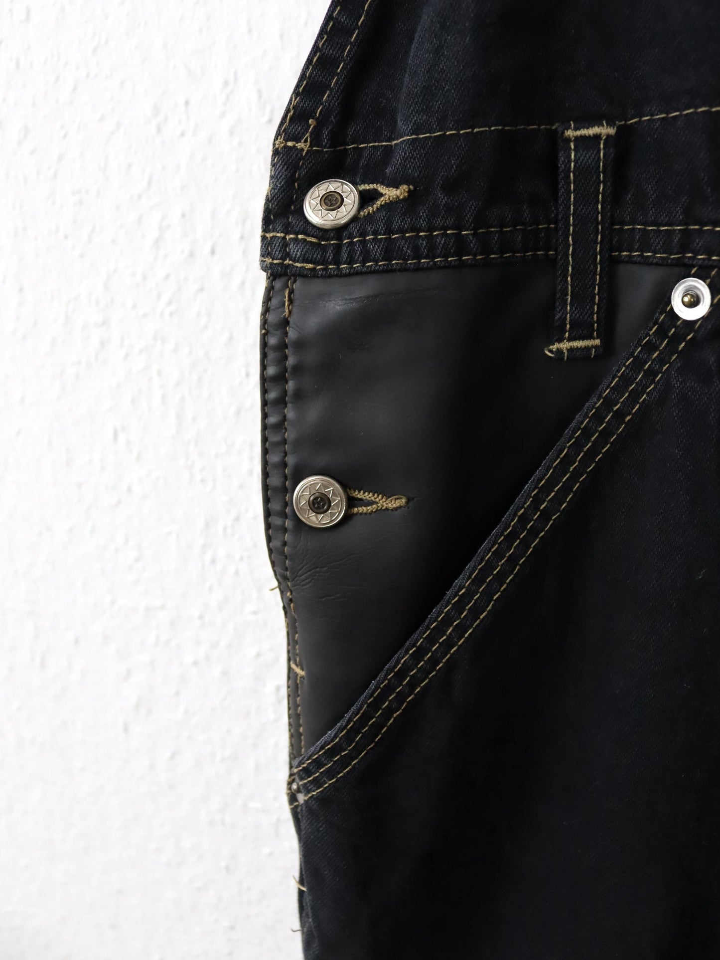 Vintage 80s 90s SURVIVAL ZONE Overalls Straight Leg Denim Black M/L