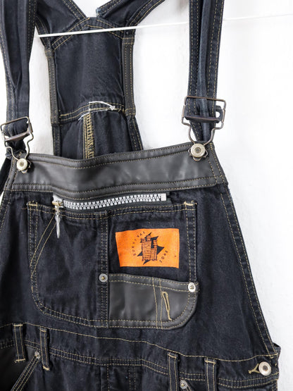 Vintage 80s 90s SURVIVAL ZONE Overalls Straight Leg Denim Black M/L