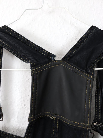 Vintage 80s 90s SURVIVAL ZONE Overalls Straight Leg Denim Black M/L