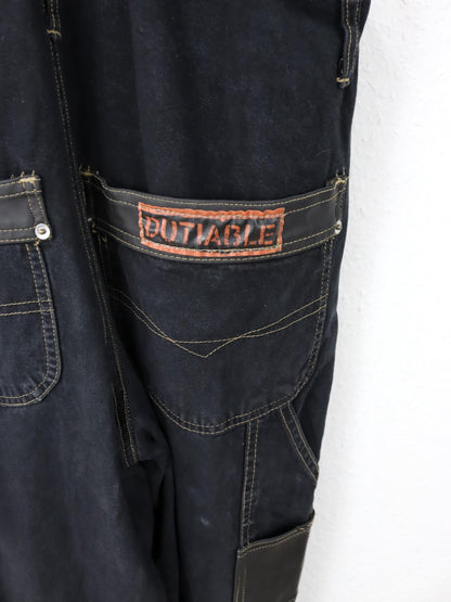 Vintage 80s 90s SURVIVAL ZONE Overalls Straight Leg Denim Black M/L