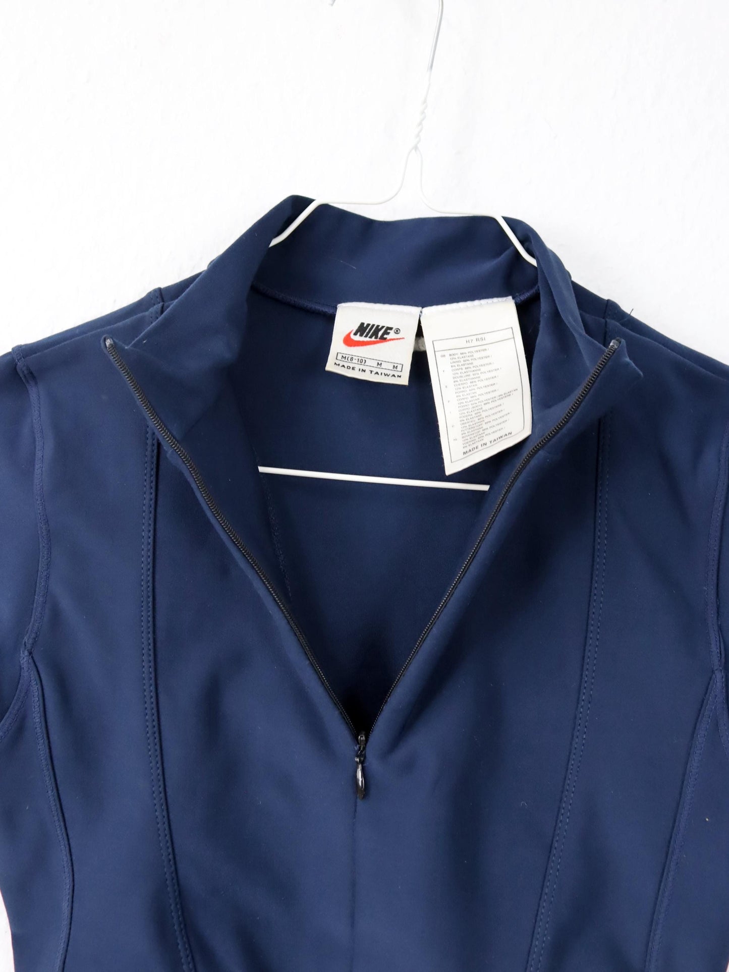 Vintage 80er 90er NIKE Crop Top kurzarm Sport Top dunkelblau M