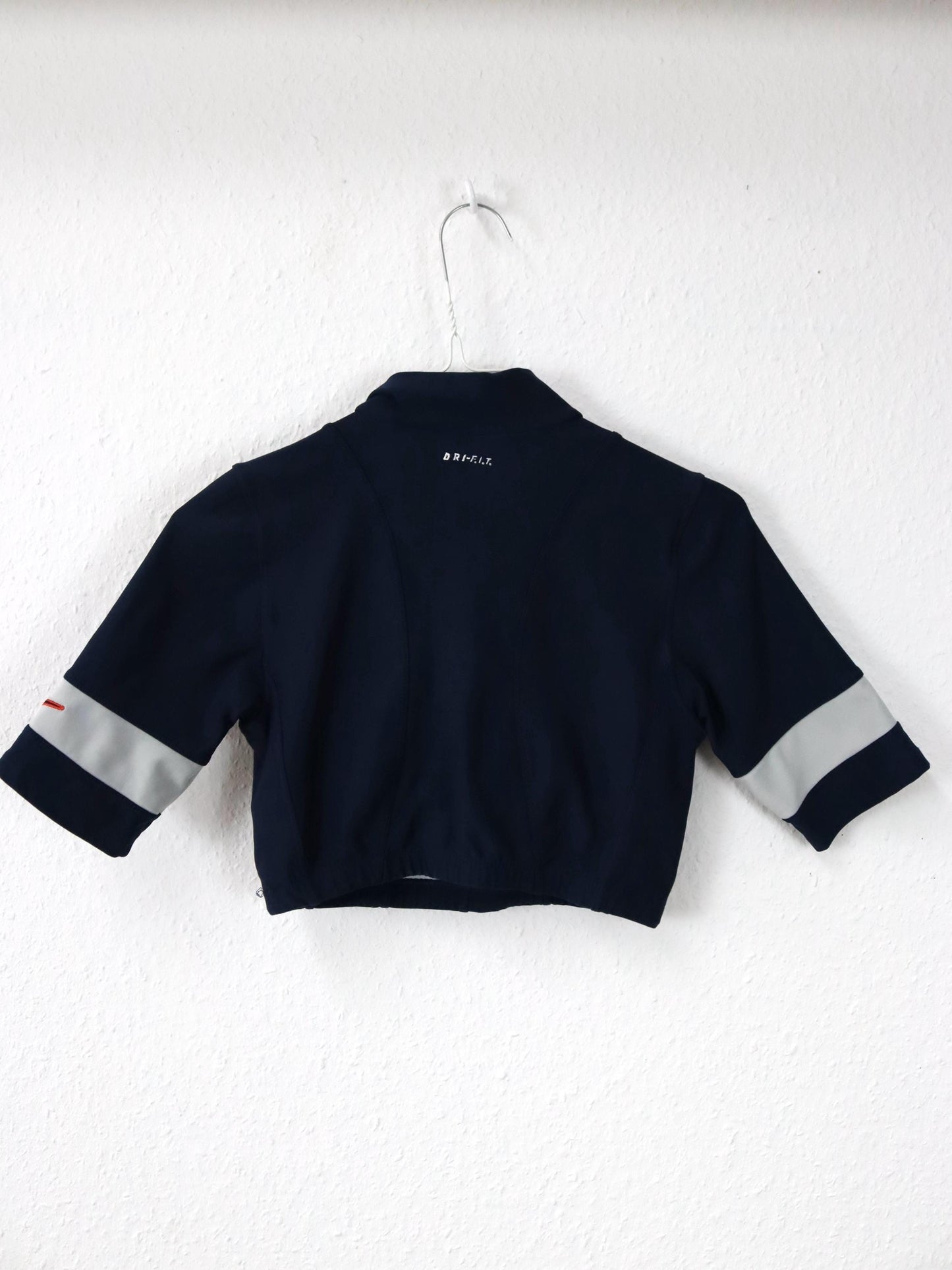 Vintage 80er 90er NIKE Crop Top kurzarm Sport Top dunkelblau M