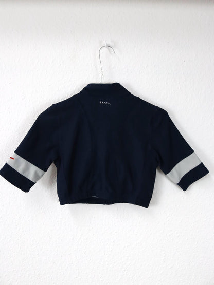 Vintage 80er 90er NIKE Crop Top kurzarm Sport Top dunkelblau M