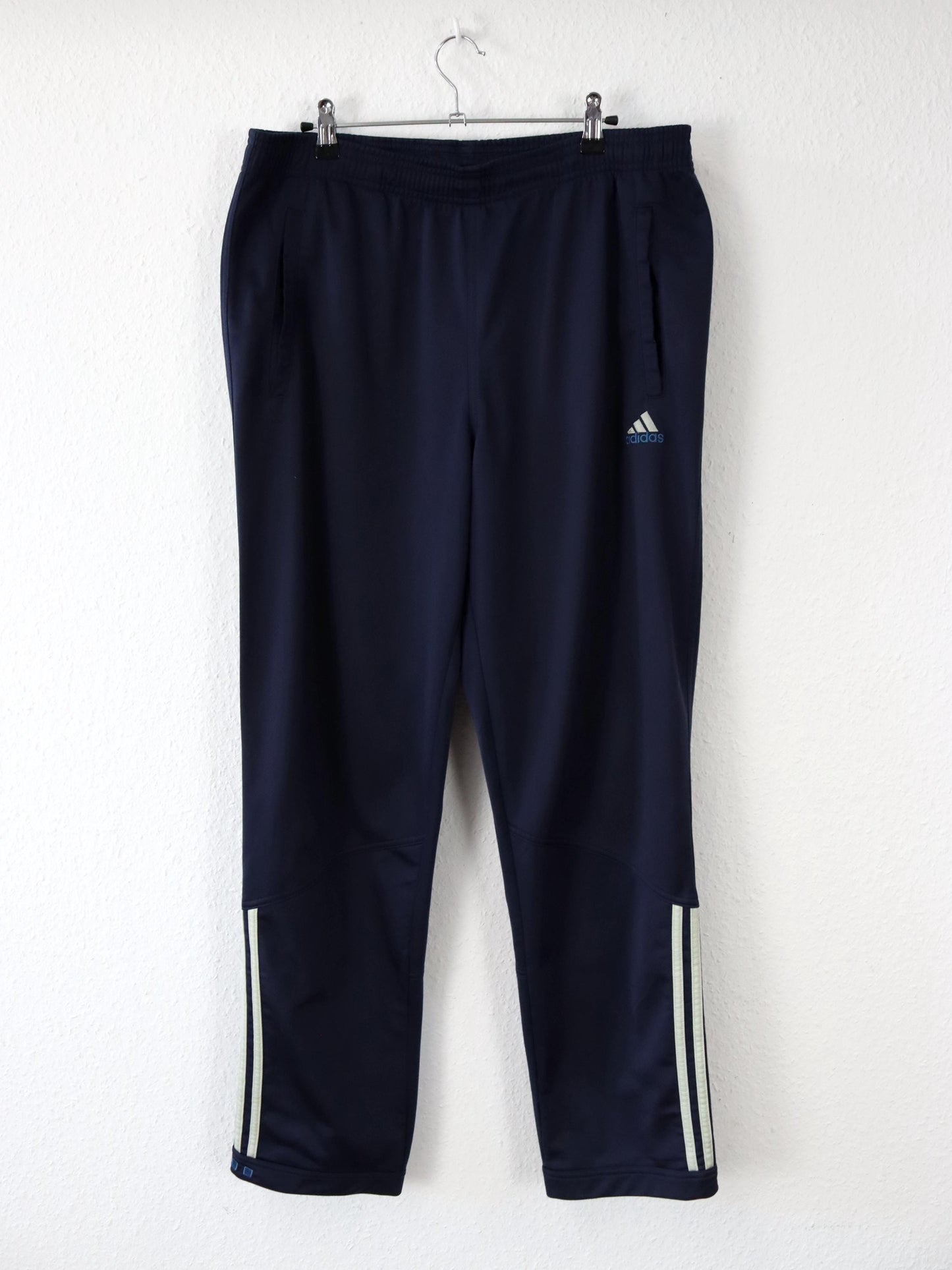 Vintage 90s 00s Y2k ADIDAS Tracksuit Bottoms Jogging Bottoms dark blue beige D6 M