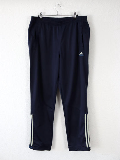 Vintage 90s 00s Y2k ADIDAS Tracksuit Bottoms Jogging Bottoms dark blue beige D6 M