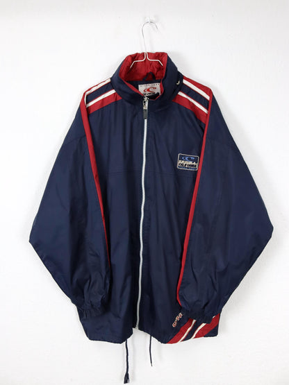 Vintage 90er 00er ONEILL Regenjacke Windbreaker rot dunkelblau XXL