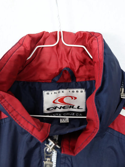 Vintage 90er 00er ONEILL Regenjacke Windbreaker rot dunkelblau XXL