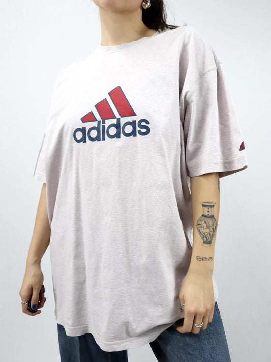 Vintage 80er 90er ADIDAS T-Shirt kurzarm graumeliert XL